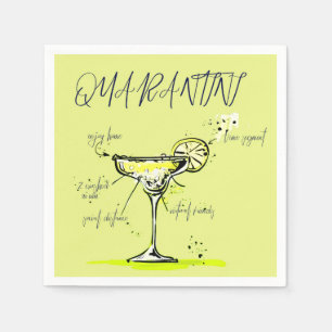 Quarantini Covid Social Isolation Cocktail Recipe Napkin