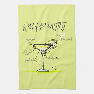 Quarantini Covid Social Isolation Cocktail Recipe Tea Towel