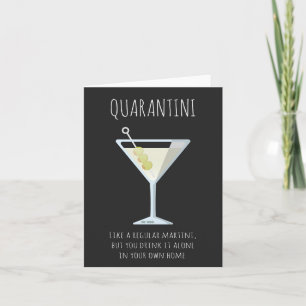 Quarantini Martini Funny Social Distancing Card