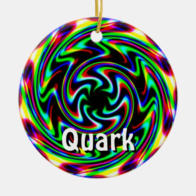 Quark (Change the Words)  Ceramic Tree Decoration (Front)