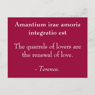 Quarrels of lovers - Terence quote Postcard