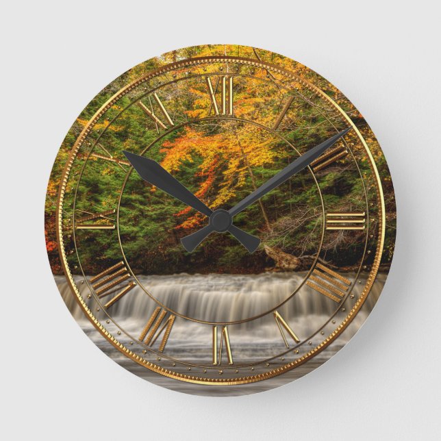 Quarry Rcok Falls Round Clock (Front)
