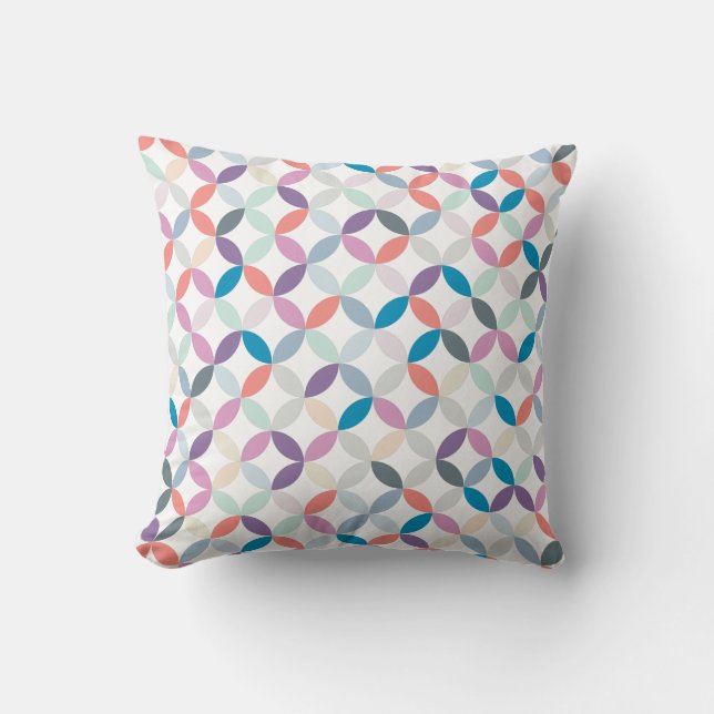 Quarter circles pattern spring colour mix pillow (Front)