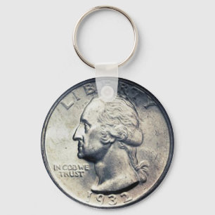 Quarter Dollar Key Chain. Key Ring