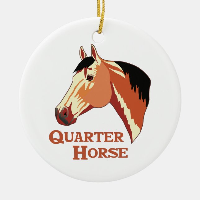 Quarter Horse Ceramic Tree Decoration (Front)