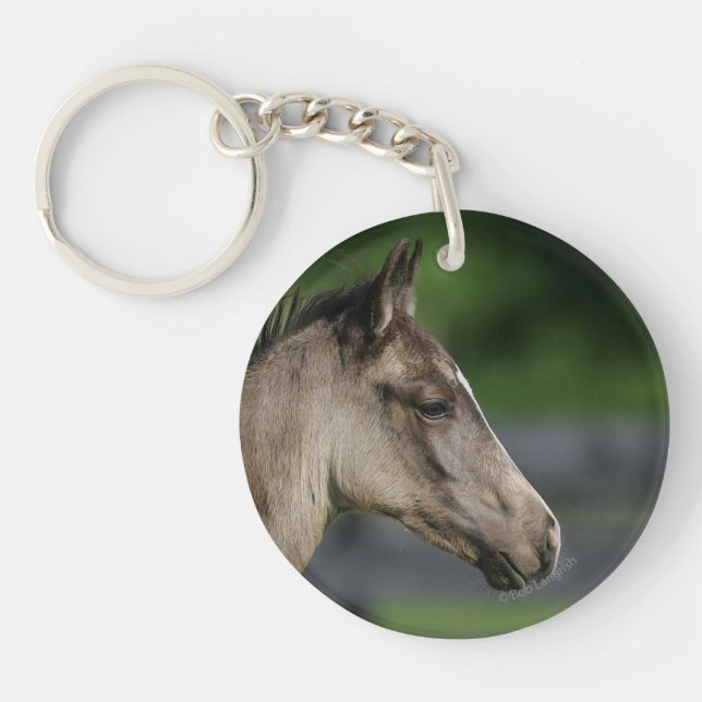 Quarter Horse Foal Headshot Key Ring (Front)