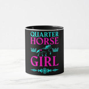 Quarter Horse Girl in Aqua and Pink Mug
