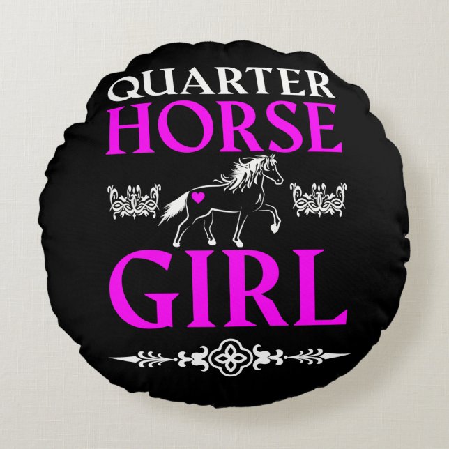 Quarter Horse Girl   Round Cushion (Front)