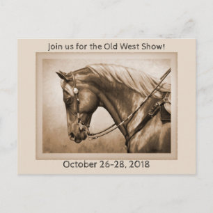 Quarter Horse Old West Aged Photo Effect Postcard