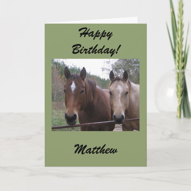 Quarter Horse Personalised Birthday Card (Front)