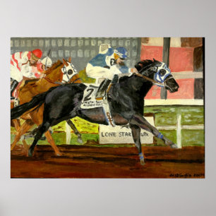 Quarter Horse Racing Portrait Poster