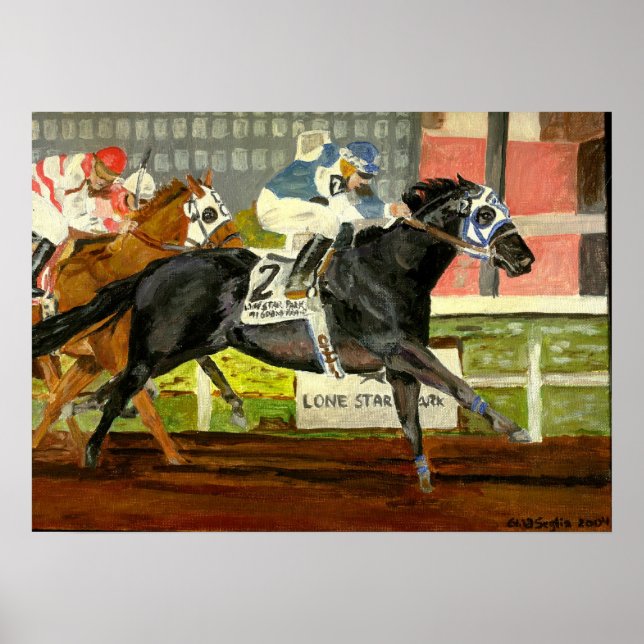 Quarter Horse Racing Portrait Poster (Front)