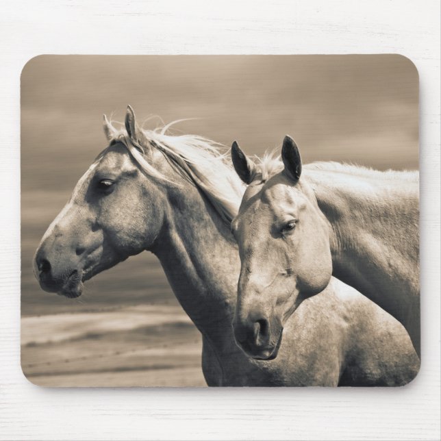 Quarter Horses On Canadian Prairie Mouse Mat (Front)