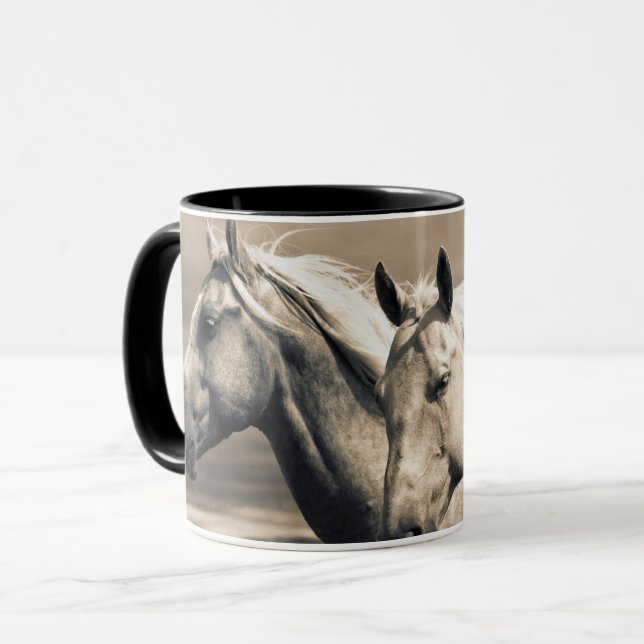Quarter Horses On Canadian Prairie Mug (Front Left)