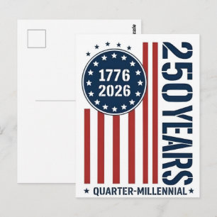 Quarter-Millennial America 1776–2026 Celebration D Postcard