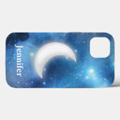 Quarter Moon Against Blue Magical Sky with Name Case-Mate iPhone Case (Back (Horizontal))