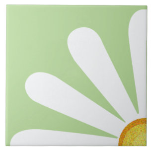 Quarter of a daisy flower tile