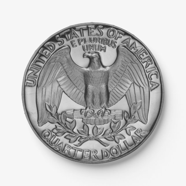 Quarter Paper Plates- Tails Paper Plate (Front)