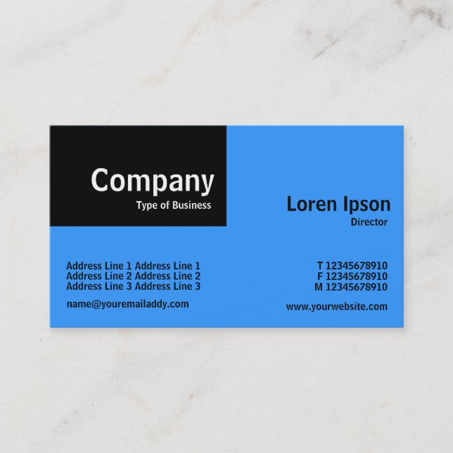 Quarter Patch - Black and Blue (3399FF) Business Card (Front)