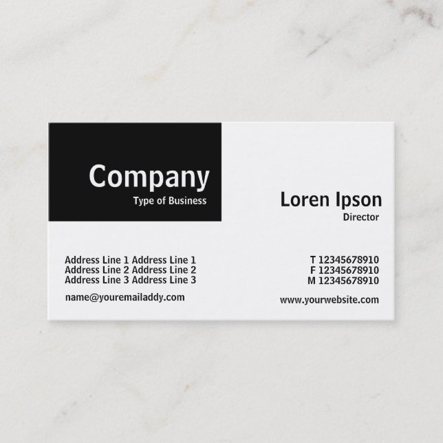 Quarter Patch - Black and White Business Card (Front)