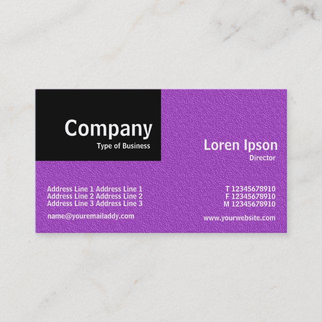 Quarter Patch - Purple Embossed Texture Business Card (Front)