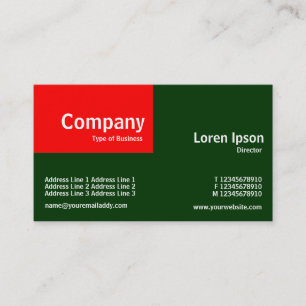 Quarter Patch - Red and Dark Green (003300) Business Card