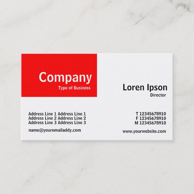 Quarter Patch - Red and White Business Card (Front)