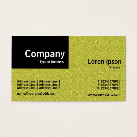 Quarter Patch - Yellow Embossed Texture Business Card