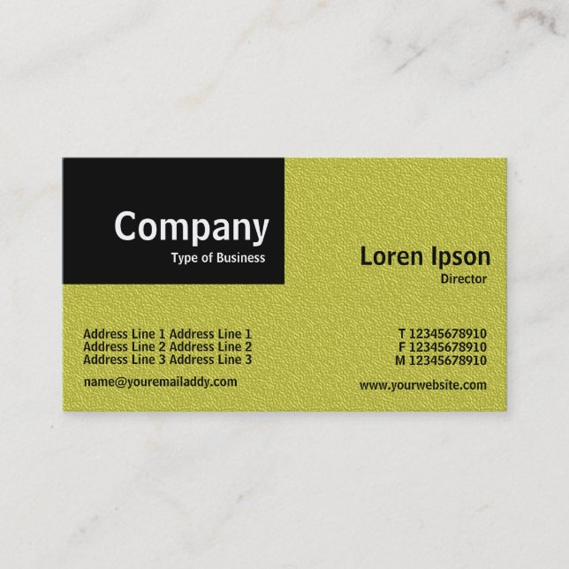 Quarter Patch - Yellow Embossed Texture Business Card (Front)
