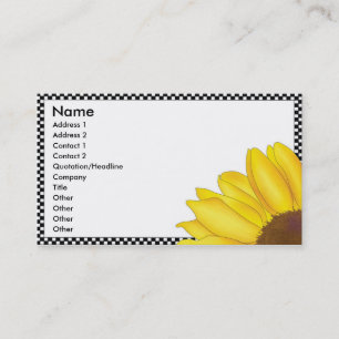 Quarter Sunflower Business Card - Horizontal