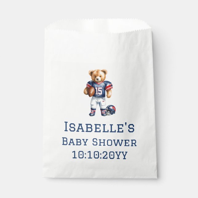 Quarterback Football Teddy Bear Baby Shower  Favour Bags (Front)