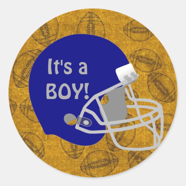 Quarterback Football theme Boy Baby Shower Sticker (Front)