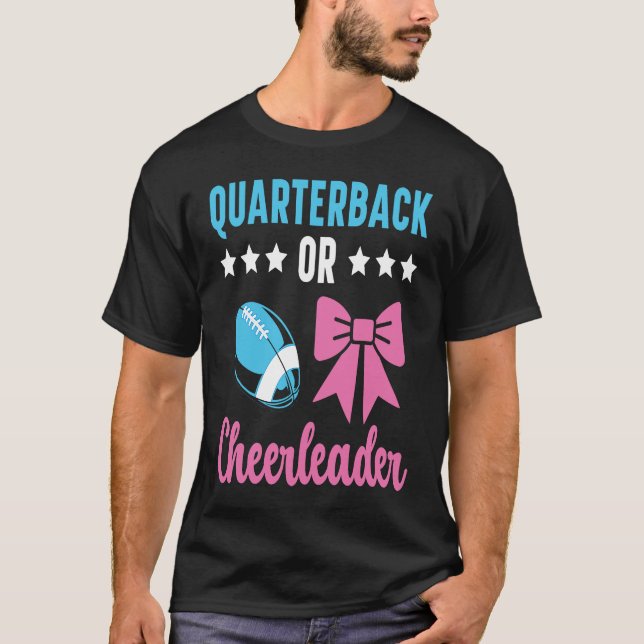 Quarterback Or Cheerleader Baby Announcement Gende T-Shirt (Front)