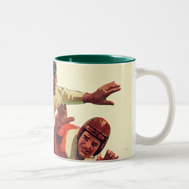 Quarterback Pass Two-Tone Coffee Mug (Right)