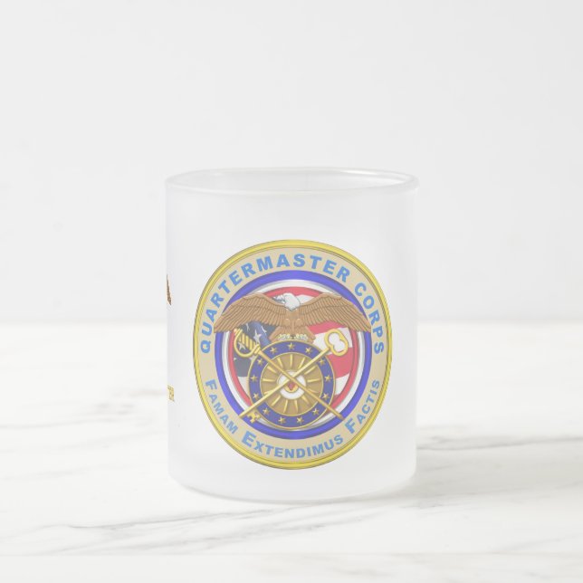  Quartermaster Corps Veteran  Frosted Glass Coffee Mug (Center)
