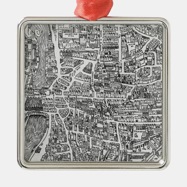 Quartier des Ecoles Metal Tree Decoration (Front)