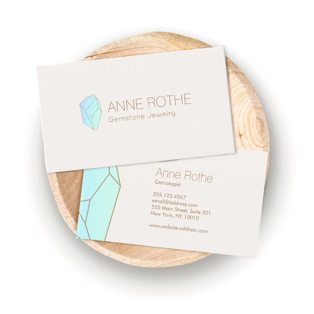 Quartz Crystal Healer and Jewellery Designer Logo Business Card (Creator Uploaded)