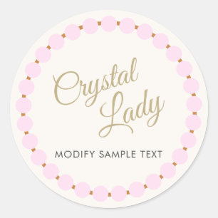 Quartz Crystal Jewelry Designer L Classic Round Sticker