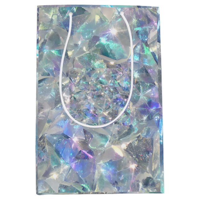 Quartz Crystal Sparkly Pattern Medium Gift Bag (Front)
