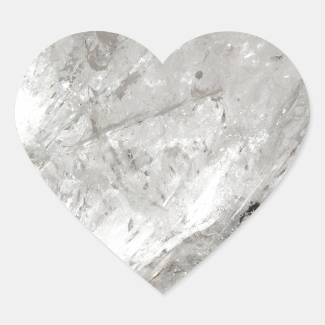 quartz crystal zen love healing stone sparkles heart sticker (Front)