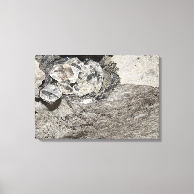 Quartz Crystals Called Herkimer Diamonds Canvas Print (Front)