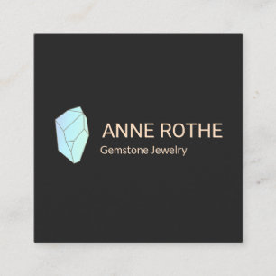 Quartz Gemstone Crystal Healer Jewellery Designer Square Business Card