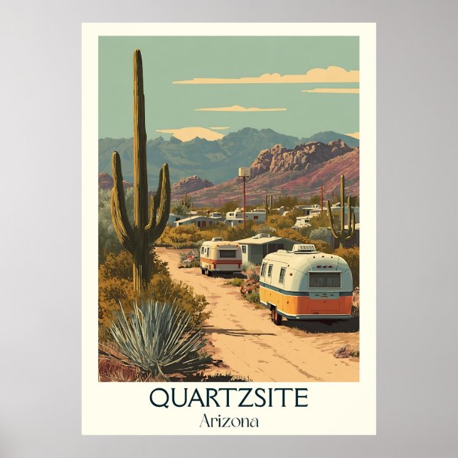 Quartzsite Arizona Retro Travel Poster (Front)