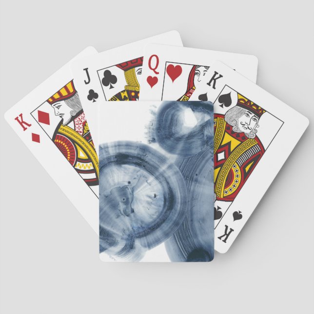 Quasars - Inky Blue Circles Playing Cards (Back)