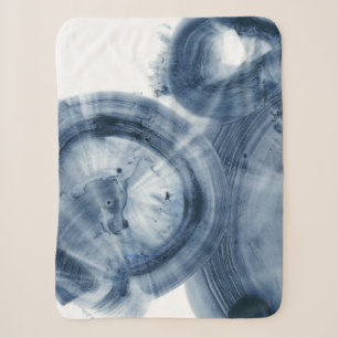 Quasars - Inky Blue Circles Sherpa Blanket