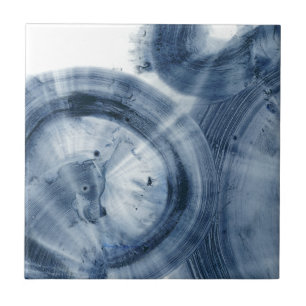 Quasars - Inky Blue Circles Tile