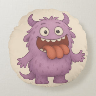 Quassel Kissen – Das gesprächige ADHS-Monster Round Cushion