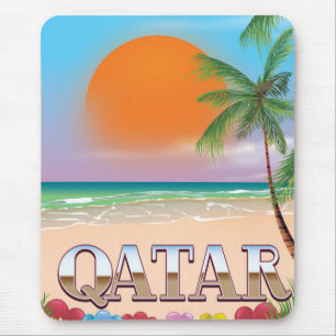 Quatar travel poster mouse mat