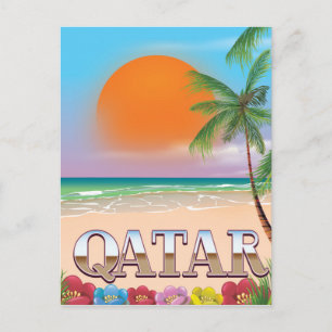 Quatar travel poster postcard