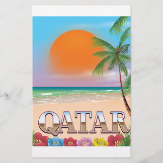 Quatar travel poster stationery